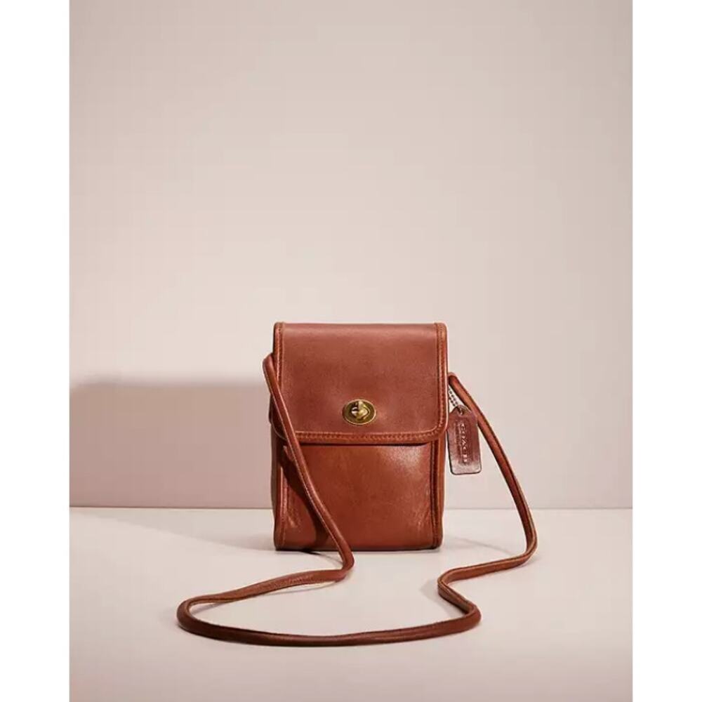 Vintage Coach Leather Crossbody Scooter Bag Tan RARE - Picture 1 of 14